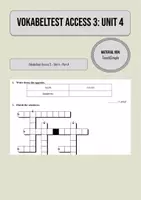 Vorschau - Test - Vokabeltest Access 3 - Unit 4 - Part A - Deckblatt