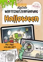 Vorschau - Arbeitsblätter - interaktive Wortschatzeinführung - Halloween & Vokabelheft - Deckblatt