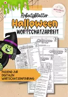 Vorschau - Arbeitsblätter - Arbeitsblätter Halloween Englisch: Wortschatzarbeit - Deckblatt
