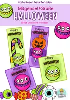 Vorschau - Mal- und Bastelvorlagen - Kostenlos Halloween Grüße, Grußkarten Vorlagen - Deckblatt