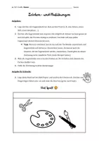 Vorschau - Arbeitsblätter - Arbeitsblatt zu Zeichen-und Malübungen (Klasse 5/6) - Deckblatt