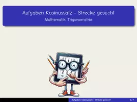 Vorschau - Arbeitsblätter - Aufgaben zum Kosinussatz - Strecke gesucht - Seite 1