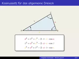 Vorschau - Arbeitsblätter - Aufgaben zum Kosinussatz - Strecke gesucht - Deckblatt