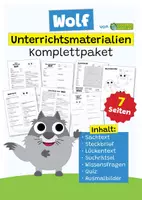 Vorschau - Arbeitsblätter - Wolf Komplettpaket - mit Sachtext, Steckbrief, Lückentext, Suchsel, Quiz und Ausmalbildern - Deckblatt