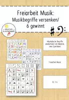 Vorschau - Spiele - Musik Freiarbeit: Musikbegriffe versenken/6 gewinnt (Kl 1-4) - Deckblatt