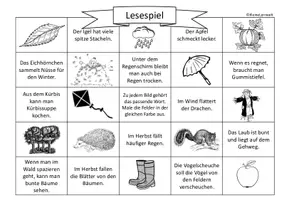 Vorschau - Arbeitsblätter - Lesespiel zum Thema Herbst, Klasse 2 - Seite 1