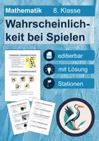 Vorschau - Stationenlernen - Laplace-Wahrscheinlichkeit bei Spielen - 5 Stationen - editierbar - Deckblatt