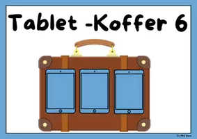 Vorschau - Mal- und Bastelvorlagen - Tablet-Koffer 6 blau, Plakat - Deckblatt
