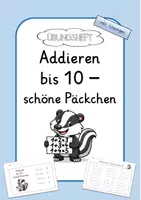 Vorschau - Arbeitsblätter - Addieren bis 10 - schöne Päckchen - schwarzweiß - Deckblatt