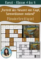 Vorschau - Spiele - „Porträt des Vincent van Gogh, Sonnenblumen malend“ von Paul Gauguin - Plauderbrettspiel - Deckblatt