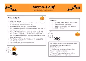 Vorschau - Spiele - Halloween Memolauf - Staffellauf mal anders (2-fach differenziert) - Deckblatt