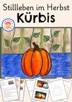 Vorschau - Mal- und Bastelvorlagen - Kunst im Herbst: Stillleben Kürbis - Deckblatt