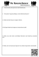 Vorschau - Arbeitsblätter - Konsenstheorie / Wahrheitstheorien / Oberstufe - Deckblatt