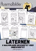Vorschau - Mal- und Bastelvorlagen - Ausmalbilder - Kreative Laternen Motive zum Gestalten - Deckblatt