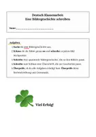 Vorschau - Klassenarbeiten - Bildergeschichte Klassenarbeit mit Bewertungsbogen - Deckblatt