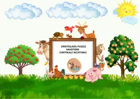 Vorschau - Arbeitsblätter - Tierpuzzle für Kinder | Haustiere, Wildtiere & Meerestiere - Seite 2