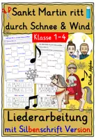Vorschau - Stundenentwürfe - Sankt Martin ritt durch Schnee und Wind – Liederarbeitung Klasse 1-2 ARBEITSBLÄTTER - Deckblatt