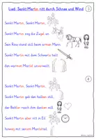 Vorschau - Stundenentwürfe - Sankt Martin ritt durch Schnee und Wind – Liederarbeitung Klasse 1-2 ARBEITSBLÄTTER - Seite 2