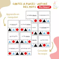 Aperçu - Feuilles d'exercices - Cartes à pinces_Codage symboles Montessori (grammaire) - Page de couverture