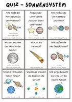 Vorschau - Bildkarten - Quiz Sonnensystem - Seite 1