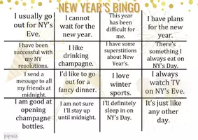 Vorschau - Spiele - New Year's Bingo - Fun ESL Classroom Game - Seite 1