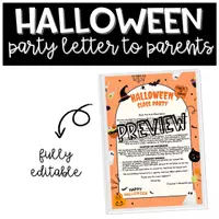 Vorschau - Lehrpläne/Lehrermaterial - Editierbarer Halloween Partybrief Französisch Spanisch,Englisch - Seite 1