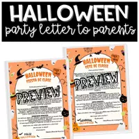 Vorschau - Lehrpläne/Lehrermaterial - Editierbarer Halloween Partybrief Französisch Spanisch,Englisch - Seite 2