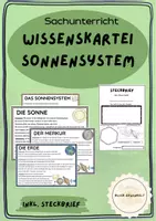 Vorschau - Stationenlernen - Wissenskartei & Steckbrief Sonnensystem - Deckblatt