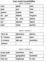 Aperçu - Jeux - Mémoriser durablement l'orthographe des mots invariables - Page 1
