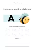 anteprima - Esercizi - ALFABETO ILLUSTRATO | ESERCIZI DI SCRITTURA - Pagina 1