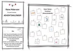 Vorschau - Mal- und Bastelvorlagen - Kreativer Adventskalender - 24 kleine kreative Malanlässe - Seite 1
