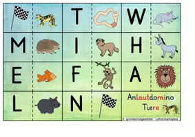 Vorschau - Spiele - Anlautdomino Tiere - Seite 2
