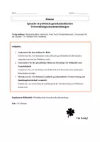 Vorschau - Arbeitsblätter - Klausur - Frank Walter Steinmeier - Redeanalyse - Oberstufe Q1 oder Q2 - Sprache in politisch-gesellschaftlichen Verwendungszusammenhängen - Seite 1