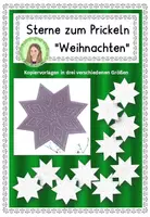 Vorschau - Mal- und Bastelvorlagen - Materialpaket Sterne und Schneeflocken prickeln - Seite 1