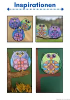 Vorschau - Mal- und Bastelvorlagen - Eulen-Mandalas, Fensterbilder, differenziert - Seite 1