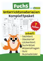 Vorschau - Arbeitsblätter - Fuchs Komplettpaket - mit Lesetext, Steckbrief, Lückentext, Suchsel, Quiz und Ausmalbildern - Deckblatt