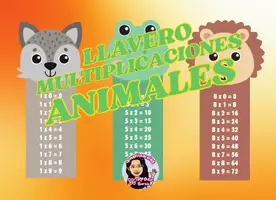 Vista previa - Refuerzo / NEE / Materiales de apoyo - LLAVERO MULTIPLICACIONES ANIMALES - Portada