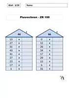 Vorschau - Arbeitsblätter - 40 Arbeitsblätter Rechenhäuser Plus/Minus-ZR 100/mit Lösung - Seite 3