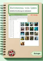 Vorschau - Arbeitsblätter - Zeitliche Entwicklung von Lebenwesen (Evolution) - Deckblatt