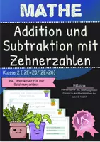 Vorschau - Videos - Mathe: interaktive PDF Addition und Subtraktion mit Zehnerzahlen Klasse 2 - Deckblatt