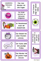 Vorschau - Stationenlernen - Halloween Lesedomino Klasse 1, Klasse 2, DaZ Deutsch Lesen - Seite 3