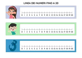 anteprima - Materiale di supporto/inclusione - Linea dei numeri fino a 20 - Pagina 1