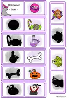 Vorschau - Arbeitsblätter - Halloween Lernspiel Schattenbilder Domino Paare finden Vorschule, Klasse 1 Förderschule - Seite 1