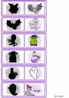 Vorschau - Arbeitsblätter - Halloween Lernspiel Schattenbilder Domino Paare finden Vorschule, Klasse 1 Förderschule - Seite 2