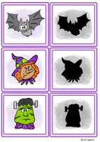 Vorschau - Arbeitsblätter - Halloween Lernspiel Schattenbilder Domino Paare finden Vorschule, Klasse 1 Förderschule - Seite 3