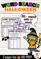 Vorschau - Arbeitsblätter - XXL Word Search Puzzle (Halloween) | Holidays - NO PREP Activity - Deckblatt