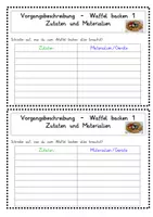 Vorschau - Arbeitsblätter - Vorgangsbeschreibung: Waffeln backen – Arbeitsblätter (Deutsch) - Seite 1