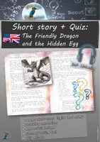 Vorschau - Arbeitsblätter - Short Story + Listening + Kahoot-Quiz + Voc-box + Tasks: The Friendly Dragon and the Hidden Egg - Deckblatt