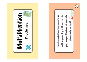 Aperçu - Jeux - Cartes à tâches - problèmes multiplicatifs - Page 1