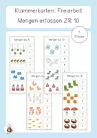 Vorschau - Spiele - Freiarbeit Klammerkarten Mengen erfassen ZR 10 - Deckblatt